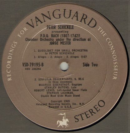 Peter Schickele : Peter Schickele Presenting P.D.Q. Bach (1807-1742)? Chamber Orchestra Under The Direction Of Jorge Mester (LP, Album)