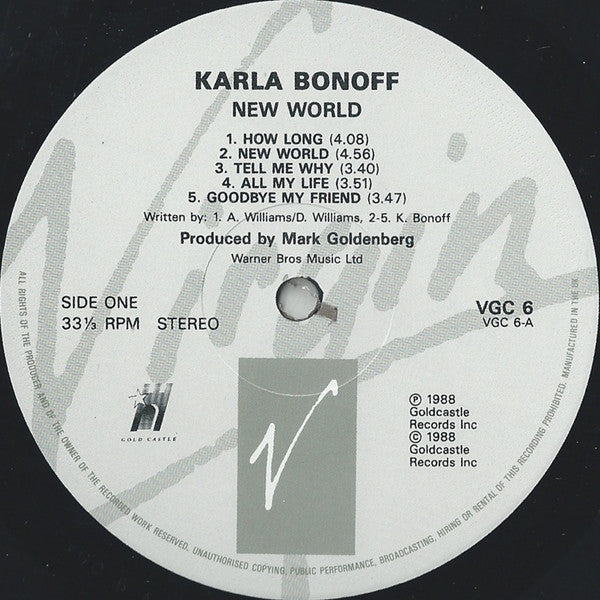 Karla Bonoff : New World (LP, Album)