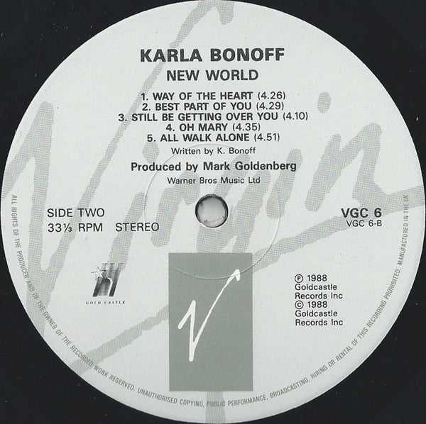 Karla Bonoff : New World (LP, Album)