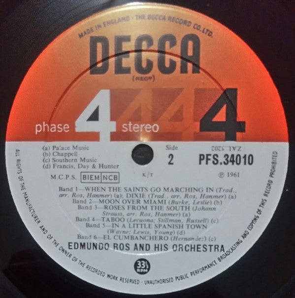 Edmundo Ros & His Orchestra : Bongos From The  South (LP, Album)