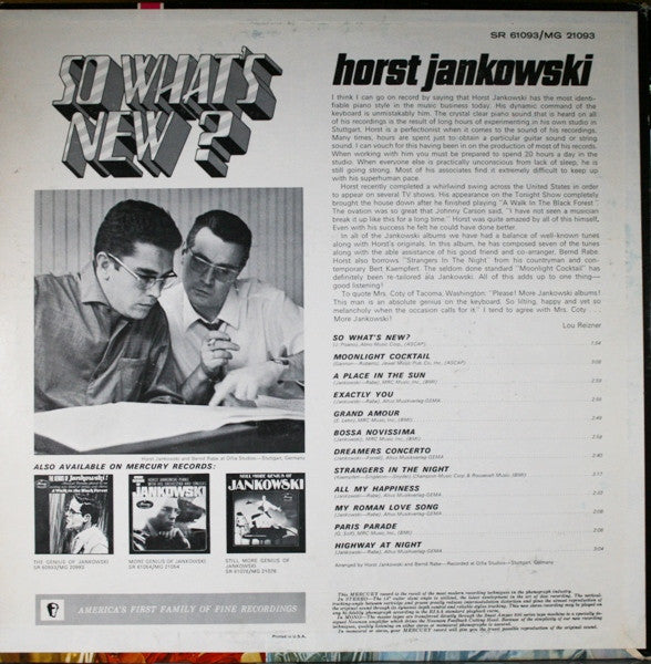 Horst Jankowski : So What's New? (LP, Album)