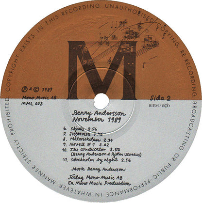 Benny Andersson : November 1989 (LP, Album)