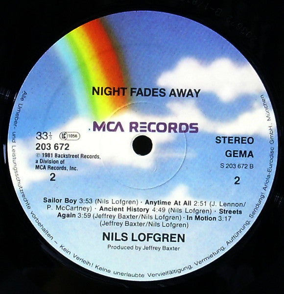 Nils Lofgren : Night Fades Away (LP, Album)