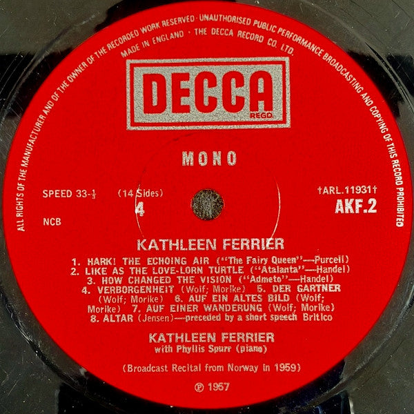 Kathleen Ferrier : Kathleen Ferrier (7xLP, Comp, Mono + Box)