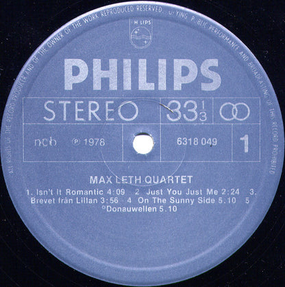 Max Leth Quartet : Max Leth Quartet (LP, Album)