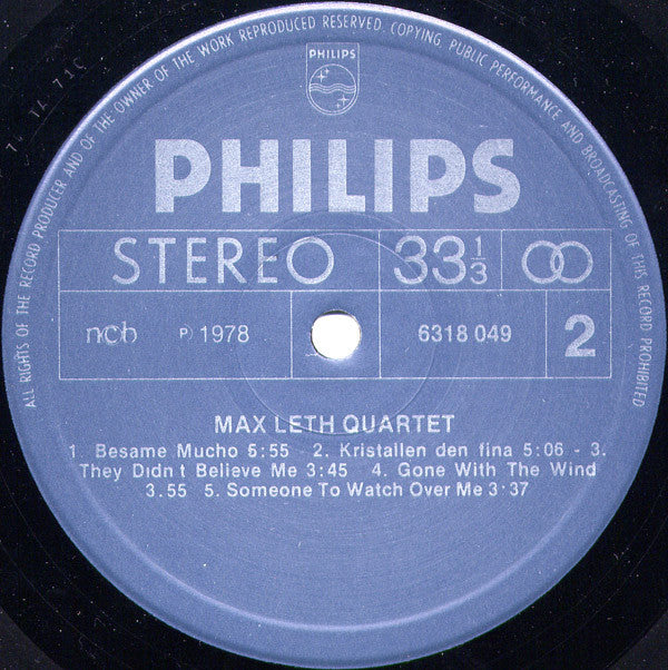 Max Leth Quartet : Max Leth Quartet (LP, Album)