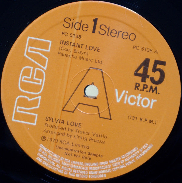 Sylvia Love : Instant Love (12", Ltd)