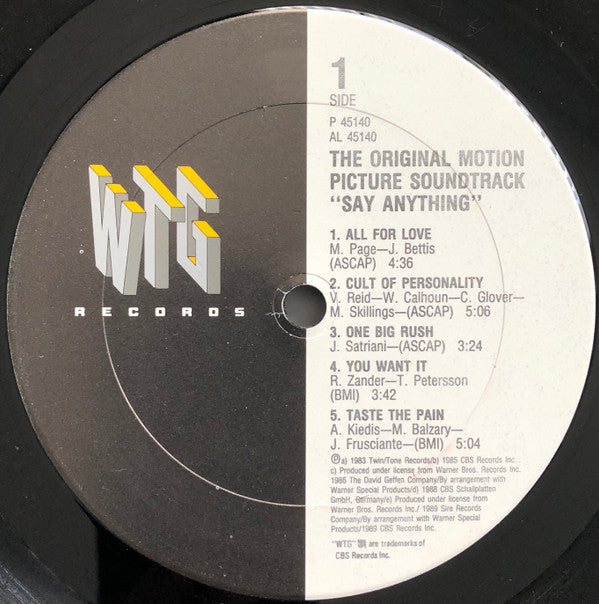 Various : Say Anything… (The Original Motion Picture Soundtrack) (LP, Comp)