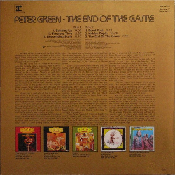Peter Green (2) : The End Of The Game (LP, Album, RE, RP)