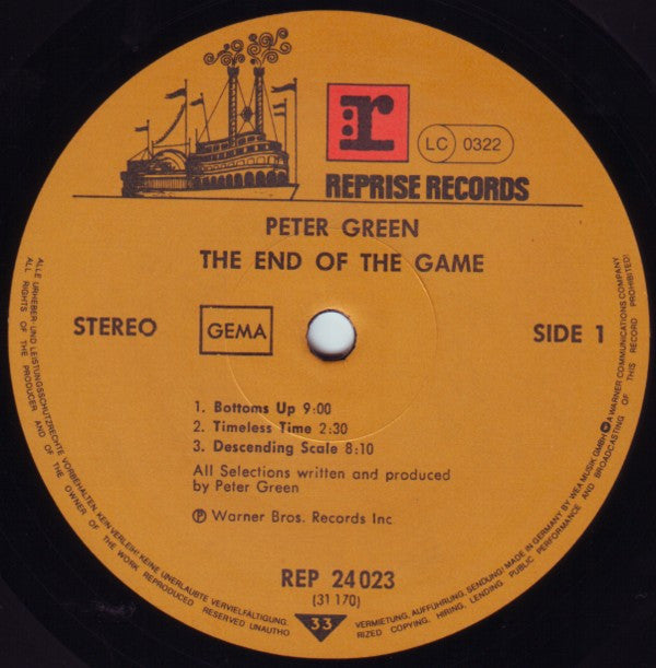 Peter Green (2) : The End Of The Game (LP, Album, RE, RP)