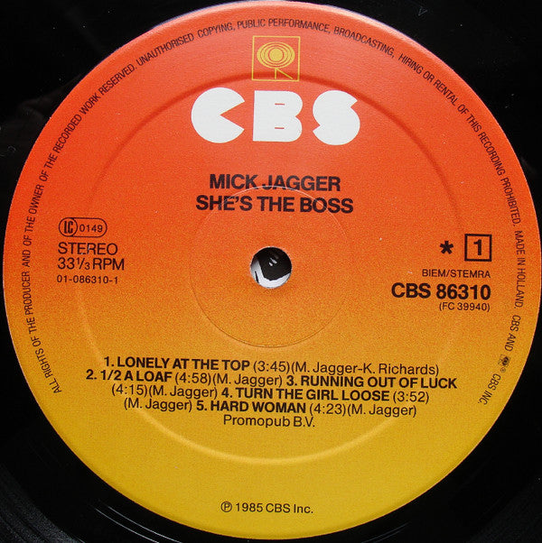 Mick Jagger : She's The Boss (LP, Album, Sun)