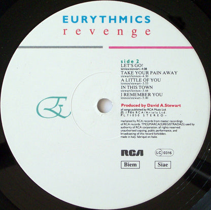 Eurythmics : Revenge (LP, Album, Ita)