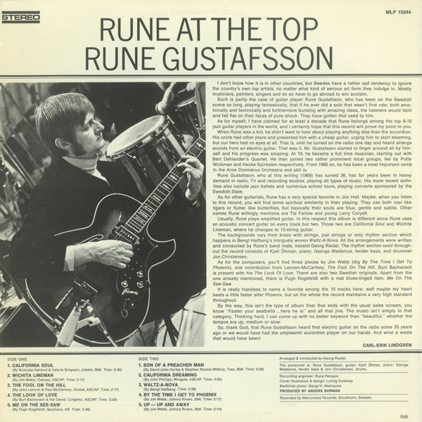 Rune Gustafsson : Rune At The Top (LP, Album)