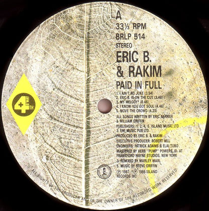 Eric B. & Rakim : Paid In Full (LP, Album + LP + Ltd)