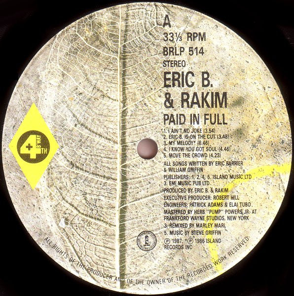 Eric B. & Rakim : Paid In Full (LP, Album + LP + Ltd)