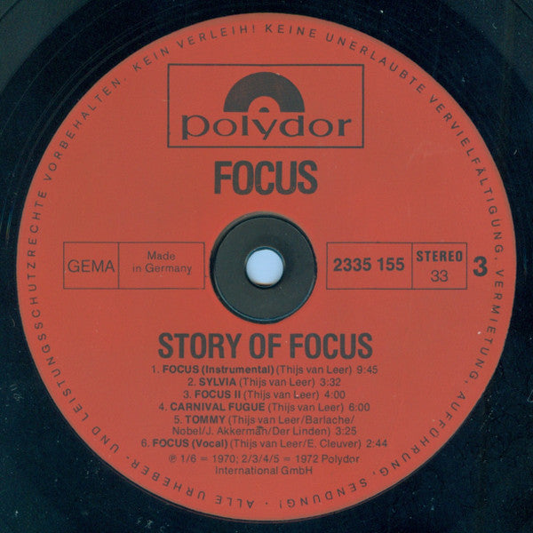 Focus (2) : The Story Of Focus (2xLP, Comp)