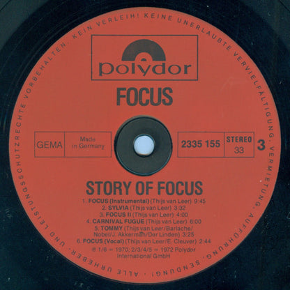 Focus (2) : The Story Of Focus (2xLP, Comp)