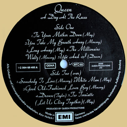 Queen : A Day At The Races (LP, Album, RP, Gat)