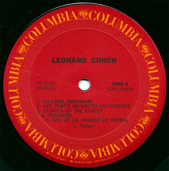 Leonard Cohen : Songs Of Leonard Cohen (LP, Album, RE)