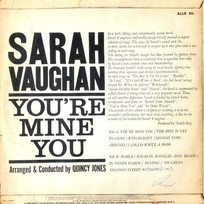 Sarah Vaughan : You're Mine You (LP, Album)