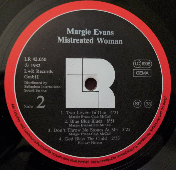 Margie Evans : Mistreated Woman (LP)