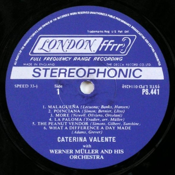 Caterina Valente / Werner Müller Und Sein Orchester : Caterina Valente's Greatest Hits (LP, Comp)