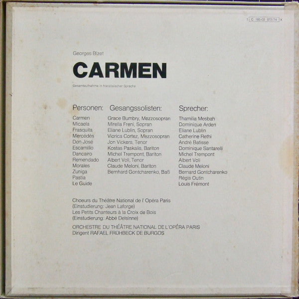 Georges Bizet : Carmen (Gesamtaufnahme In Französischer Sprache) (3xLP + Box)