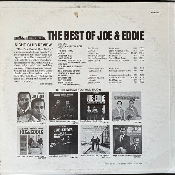 Joe & Eddie : The Best Of Joe & Eddie  (LP, Comp)