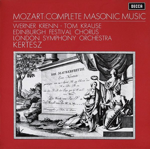 Wolfgang Amadeus Mozart, Werner Krenn ∙ Tom Krause, Edinburgh Festival Chorus, London Symphony Orchestra, István Kertész : Complete Masonic Music (LP)