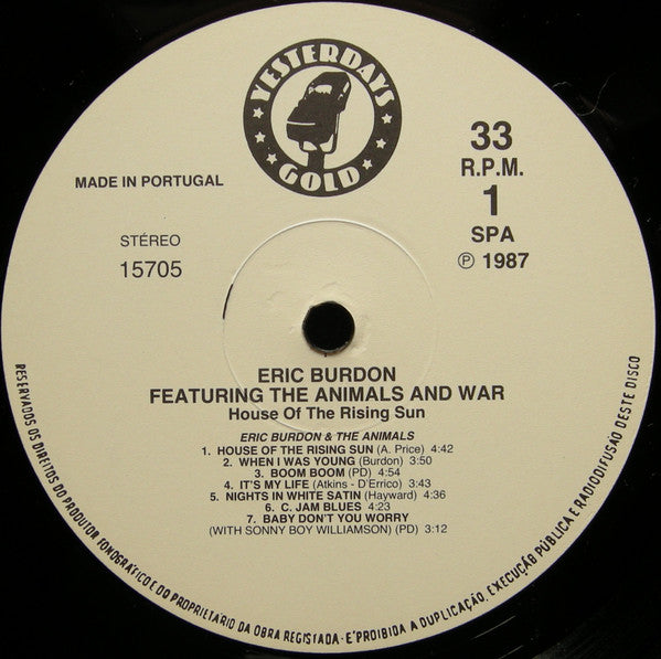 Eric Burdon Featuring The Animals & War : House Of The Rising Sun (LP, Comp)