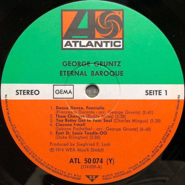 George Gruntz : Eternal Baroque (LP, Album)