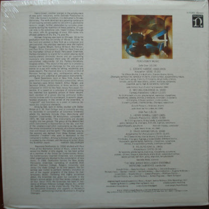 Edgard Varèse, Michael Colgrass, Henry Cowell, David Saperstein, Kil-sung Oak - The New Jersey Percussion Ensemble, Raymond Des Roches : Percussion Music (LP, Album, RE)