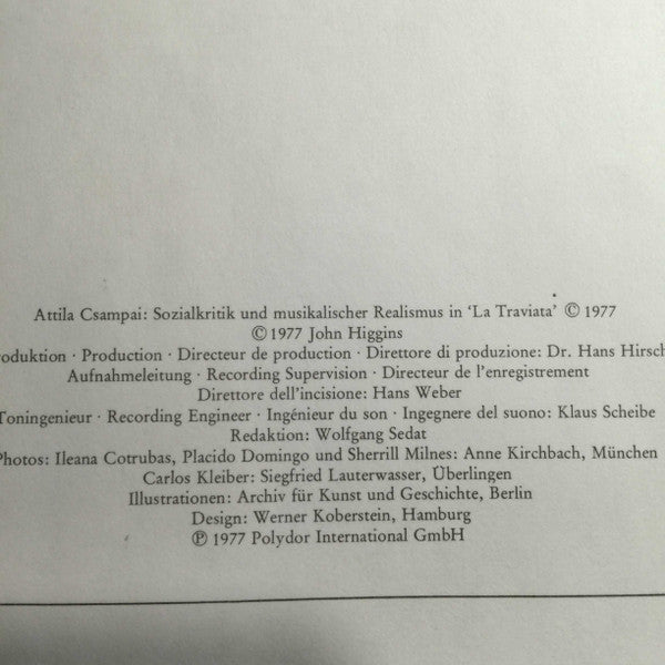 Giuseppe Verdi - Ileana Cotrubas, Placido Domingo, Sherrill Milnes, Bayerisches Staatsorchester, Carlos Kleiber : La Traviata (2xLP, Album + Box)