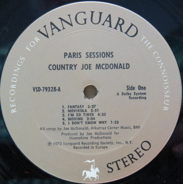 Country Joe McDonald : Paris Sessions (LP, Album, Ter)