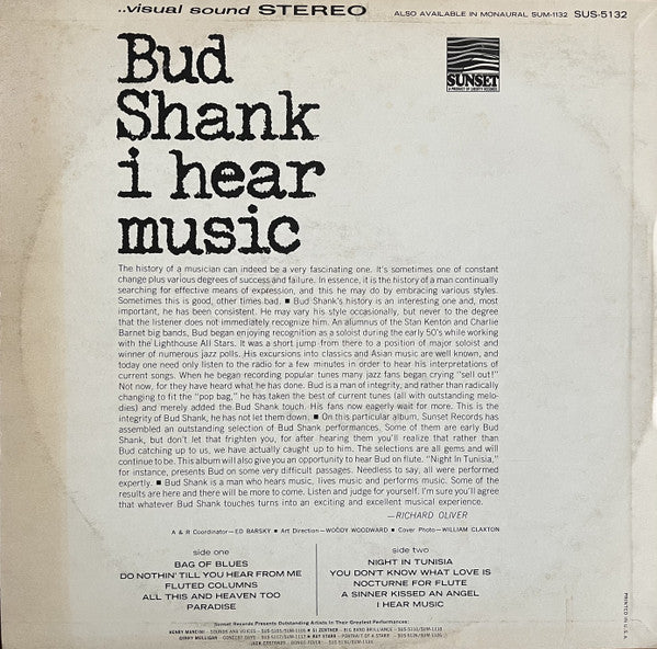 Bud Shank : I Hear Music (LP, Comp)