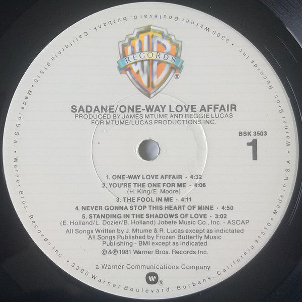 Marc Sadane : One-Way Love Affair (LP, Album, Los)