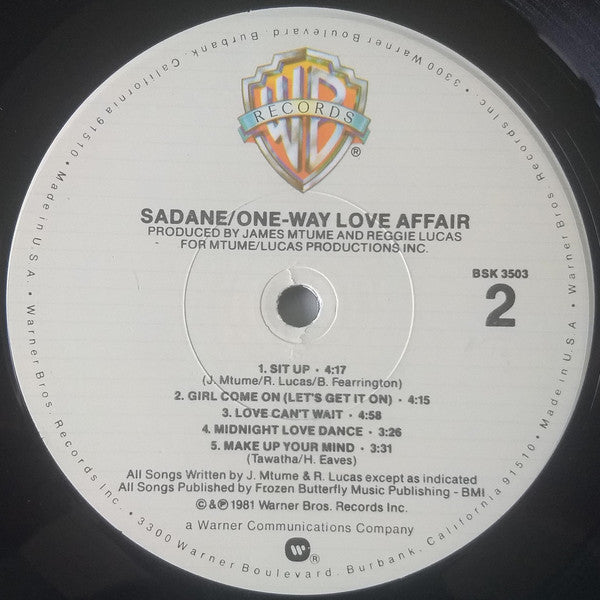 Marc Sadane : One-Way Love Affair (LP, Album, Los)