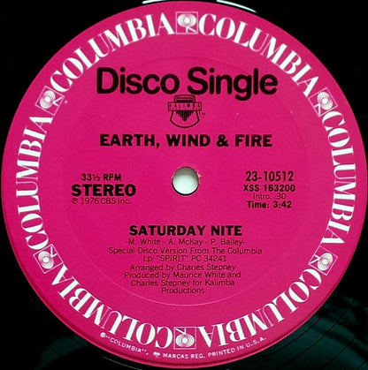 Earth, Wind & Fire : Saturday Nite / On Your Face (12", Single)