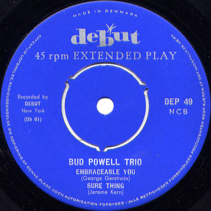 The Bud Powell Trio : The Bud Powell Trio At Massey Hall (7", EP)