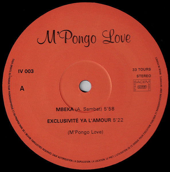 M'Pongo Love Et Alexandre Sambat : Exclusivité Ya L'Amour (LP)
