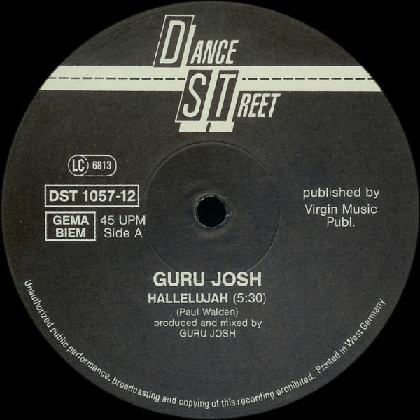 Guru Josh : Hallelujah (12")