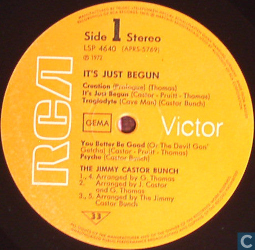 The Jimmy Castor Bunch : It's Just Begun (LP, Album)