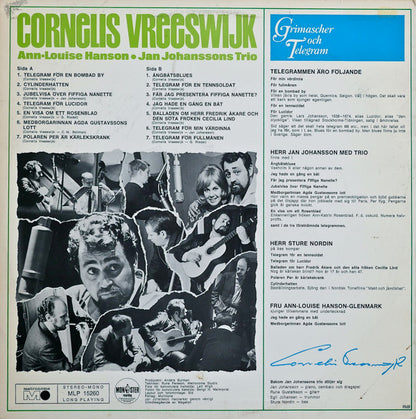 Cornelis Vreeswijk, Ann-Louise Hanson, Jan Johanssons Trio : Grimascher Och Telegram (LP, Album)