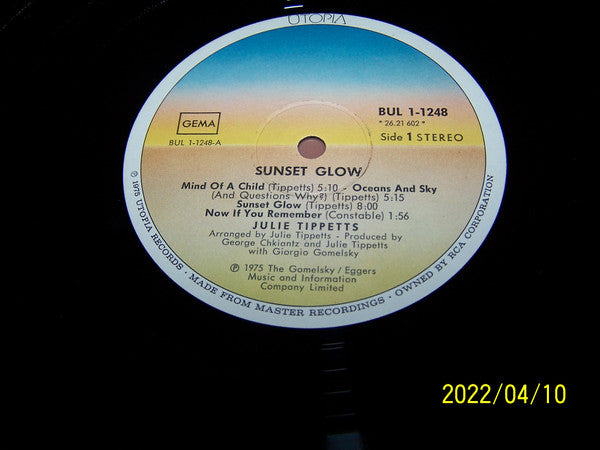 Julie Tippetts : Sunset Glow (LP, Album, Gat)