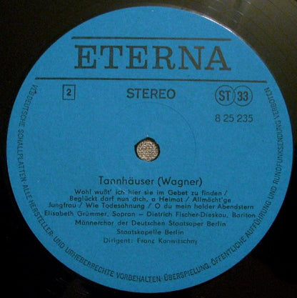 Richard Wagner, Elisabeth Grümmer, Dietrich Fischer-Dieskau, Hans Hopf, Fritz Wunderlich, Gottlob Frick u.a., Chor Der Staatsoper Berlin, Staatskapelle Berlin, Franz Konwitschny : Tannhäuser (LP)