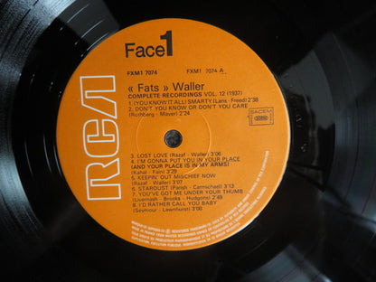 Fats Waller & His Rhythm : (1937) Volume 12 (LP, Comp)