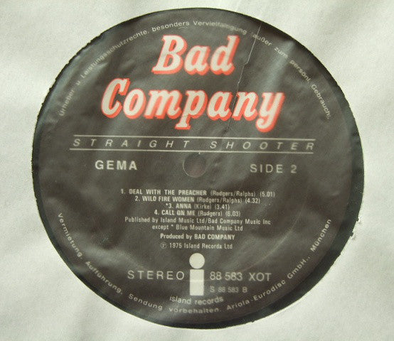 Bad Company (3) : Straight Shooter (LP, Album)