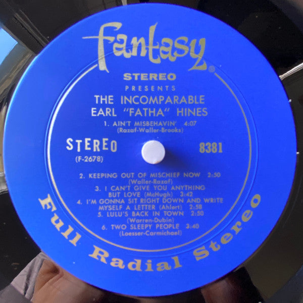 Earl Hines : The Incomparable Earl "Fatha" Hines (LP)