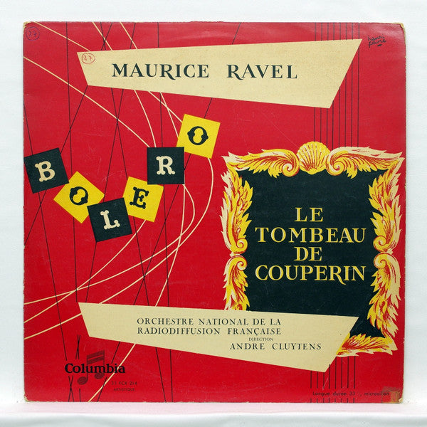 Maurice Ravel / Orchestre National De France / André Cluytens : Le Tombeau De Couperin / Bolero (LP, Album, Mono)