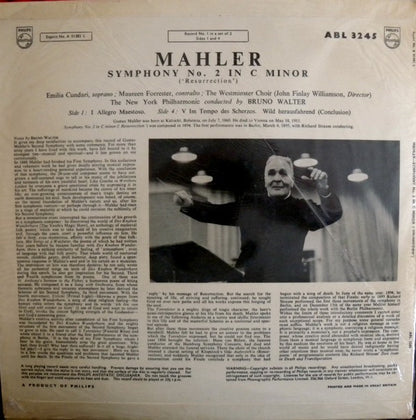 Gustav Mahler - Bruno Walter conducting New York Philharmonic : Symphonie No. 2 "Resurrection" (2xLP)